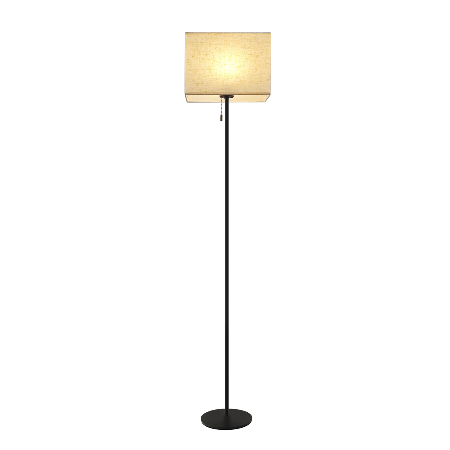 ZMH Stehlampe Wohnzimmer Vintage Stehleuchte: LED Dimmbar Standleuchte 134cm Standlampe Beige Lampenschirm 3000K-6500K Wohnzimmerlampe Seilzugschalter Retro Stoff Leselampe f¨¹r Schlafzimmer B¨¹ro