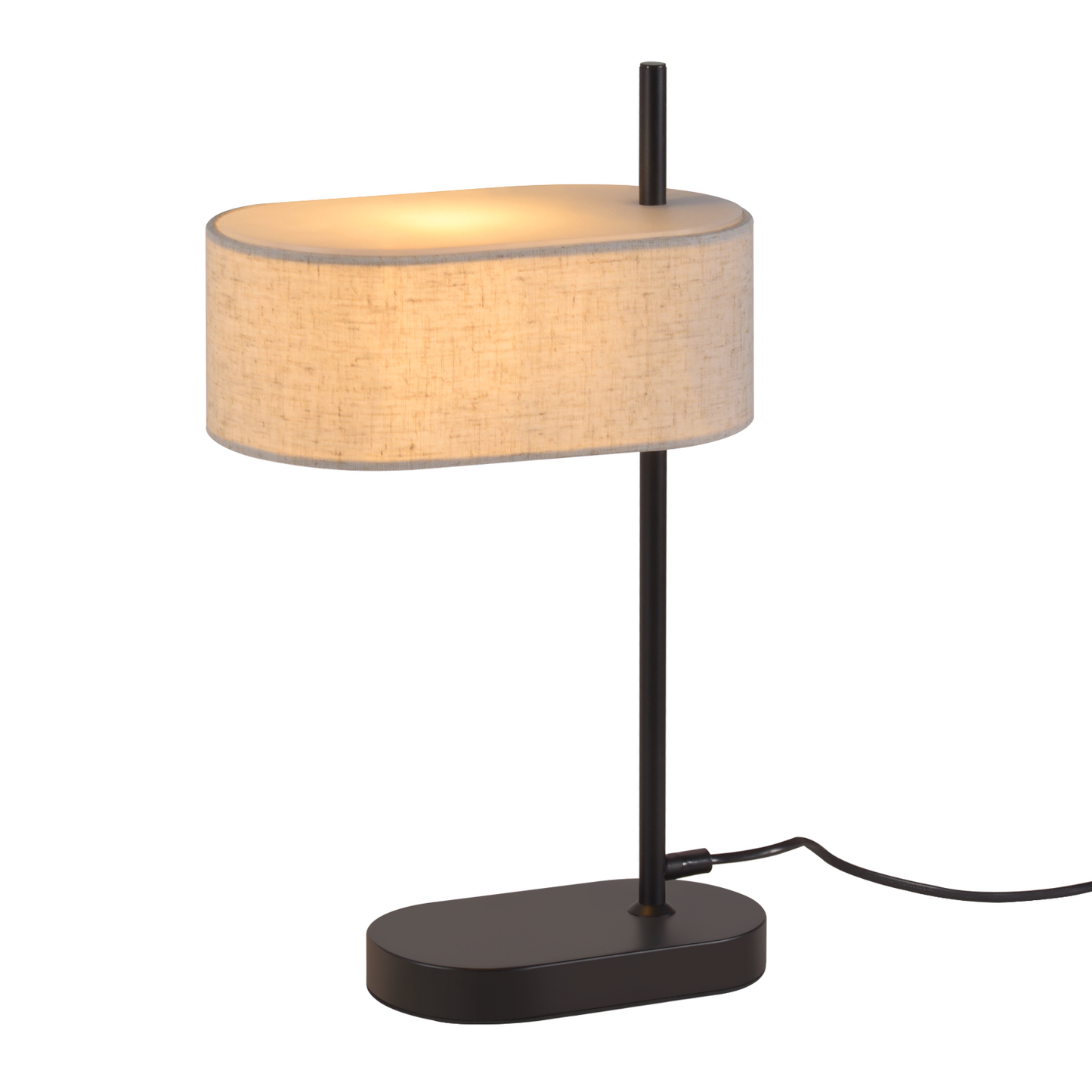 ZMH Nachttischlampe Schlafzimmer Tischlampe Vintage - 2er 44.5cm E14 Schwarz Tischleuchte Leinen Stoffschirm mit Schalter Kabel Retro f¨¹r Wohnzimmer B¨¹ro (ohne Leuchtmittel)