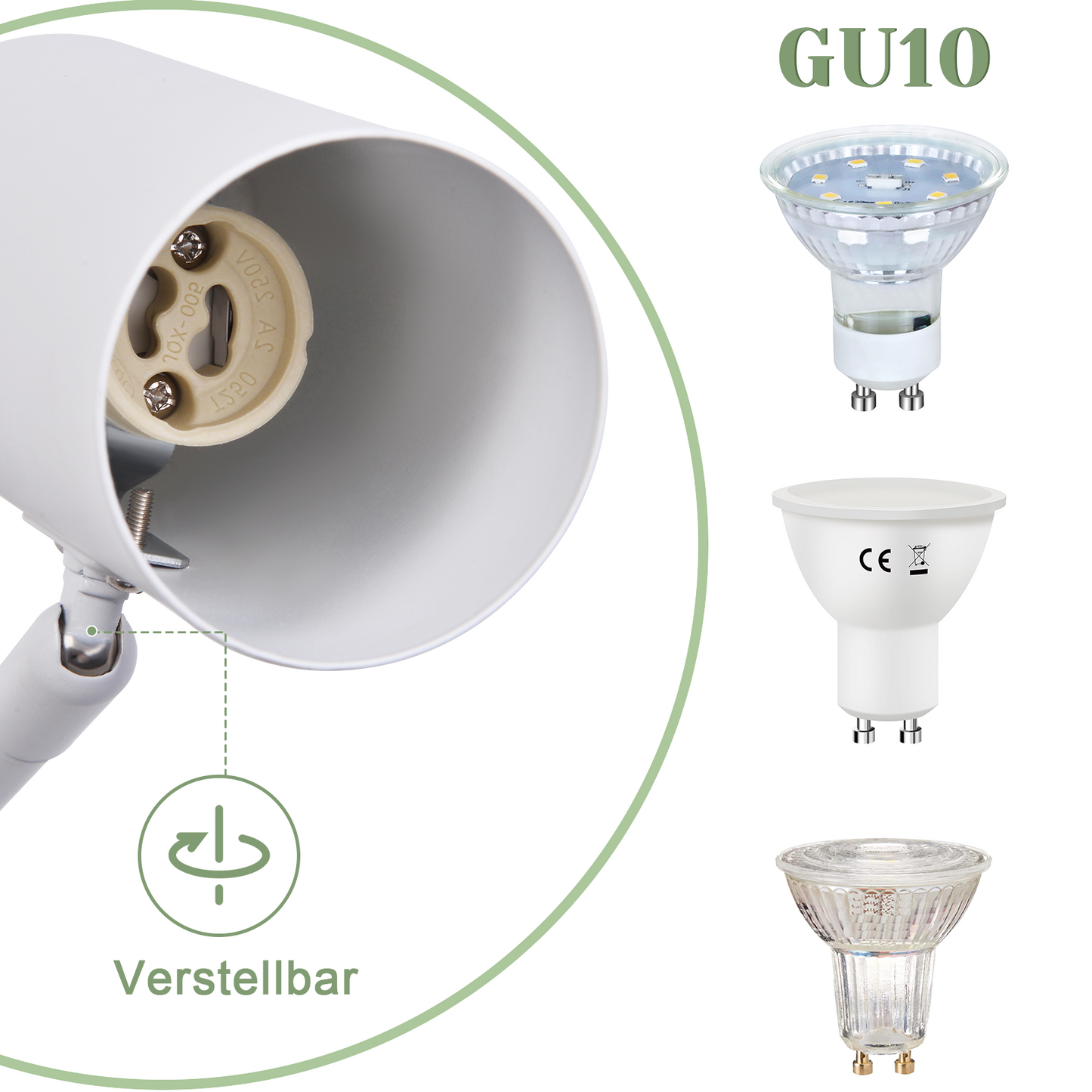 ZMH Wandleuchte Innen Wandlampe GU10 - Schlafzimmerlampe Wandstrahler Wandleuchten Modern Wei? Langer Arm Schwenkbar Metall Wandbeleuchtung f¨¹r Wohnzimmer Flur - Ohne Leuchtmittel