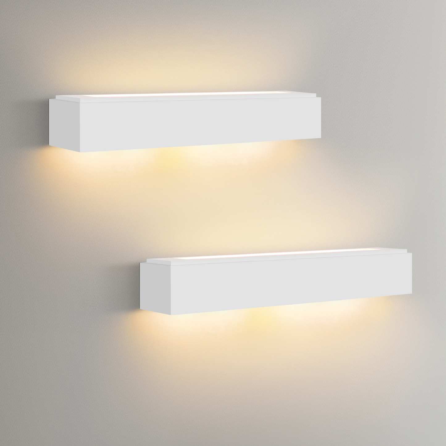 ZMH Wandleuchte Innen Wandlampe Flur - Up and Down Wandleuchten Modern Design G9 Flurlampe Wei? Gipsleuchte Wand Treppenhaus Lampe f¨¹r Wohnzimmer K¨¹che 52CM - Ohne Leuchtmittel