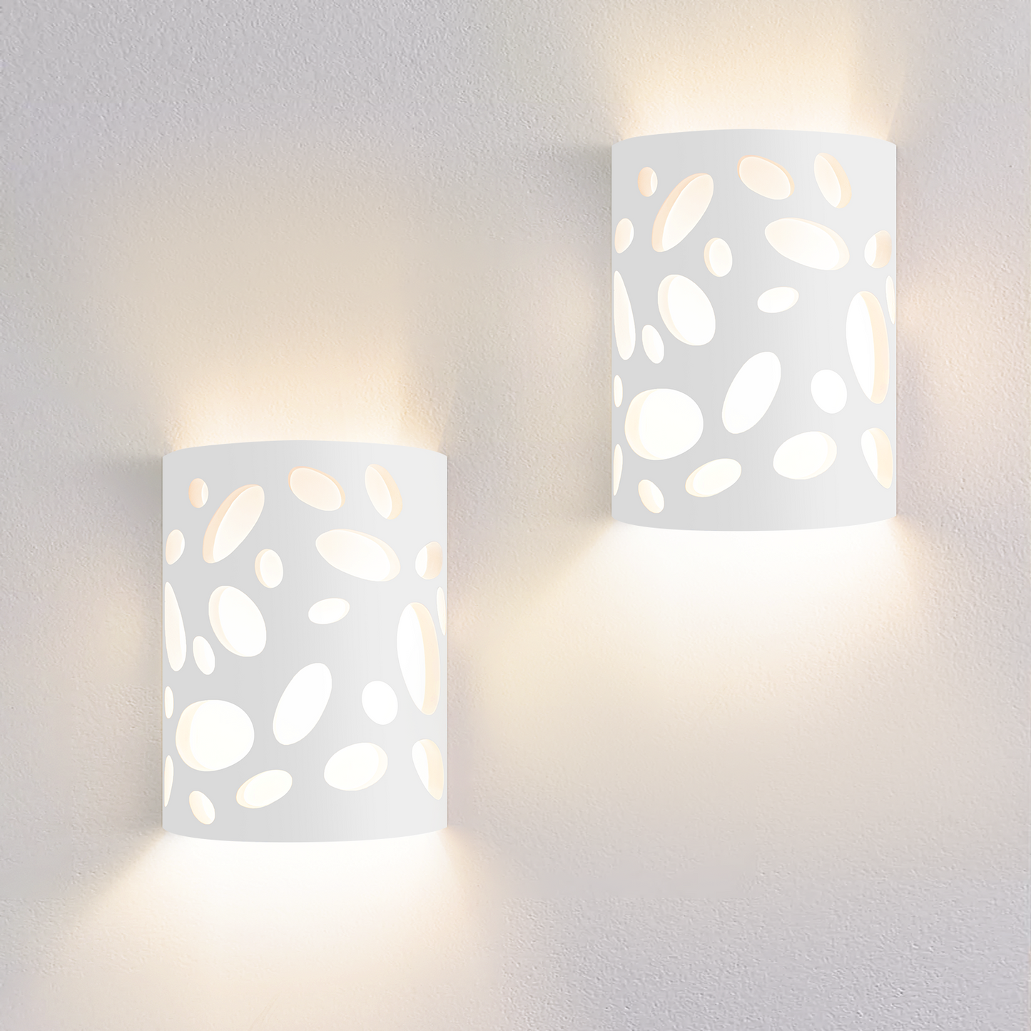 ZMH Wandleuchte Innen Wandlampe Flur - Up and Down Leuchten Modern Design Wandleuchten E14 Flurlampe Wei? Gipsleuchte Treppenhaus Wandlicht f¨¹r Wohnzimmer K¨¹che - Ohne Leuchtmittel