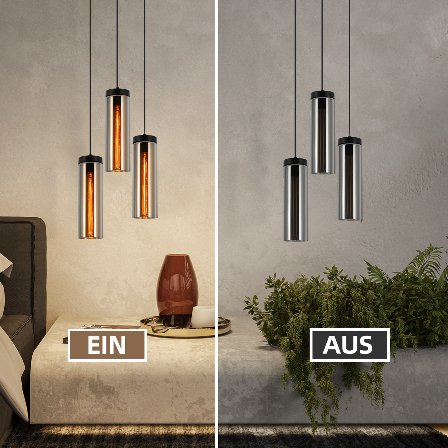 H?ngelampe Esstischlampe Schwarz - 3 Flammig Pendelleuchte Esstisch H?henverstellbar E27 h?ngeleuchte H?ngend Glas f¨¹r K¨¹chen Schlafzimmer Wohnzimmer (ohne Leuchtmittel)