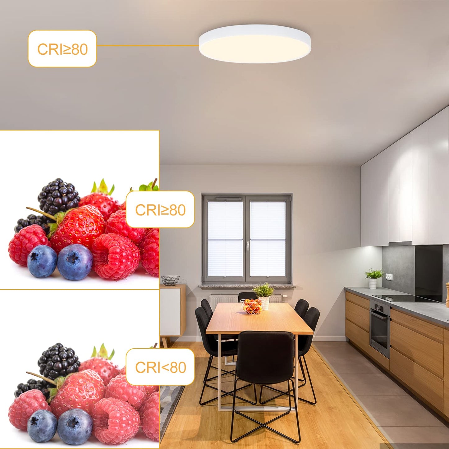 ZMH LED Deckenleuchte Flach Deckenlampe - Badezimmerlampe IP44 Wasserdicht K¨¹chenlampe Rund ?28cm Modern 17W Wei? Flurlampe f¨¹r K¨¹che Wohnzimmer Bad Schlafzimmer Flur Balkon B¨¹ro Eingang Keller