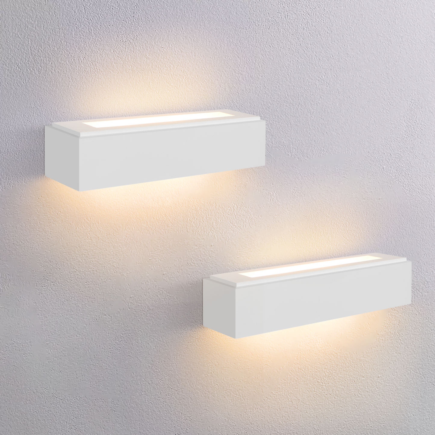 ZMH Wandleuchte Innen Wandlampe Flur - Up and Down Wandleuchten Modern Design G9 Flurlampe Wei? Gipsleuchte Wand Treppenhaus Lampe f¨¹r Wohnzimmer K¨¹che 35.5CM - Ohne Leuchtmittel