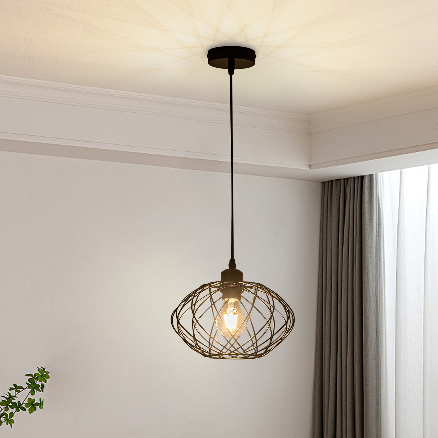 H?ngelampe Industrial Schwarz Pendelleuchte - H?ngeleuchte Metall Vintage E27 Pendellampe Retro Esszimmer Lampe K¨¹che H?ngend Wohnzimmer Flur Ohne Leuchtmittel