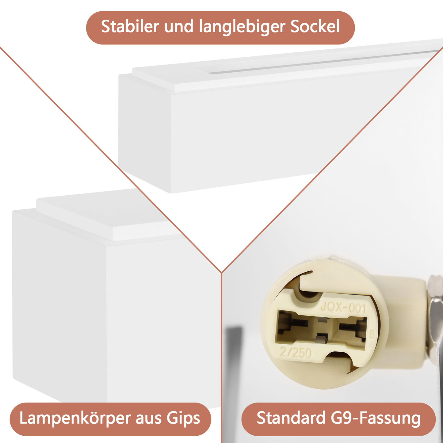 ZMH Wandleuchte Innen Wandlampe Flur - Up and Down Wandleuchten Modern Design G9 Flurlampe Wei? Gipsleuchte Wand Treppenhaus Lampe f¨¹r Wohnzimmer K¨¹che 52CM - Ohne Leuchtmittel