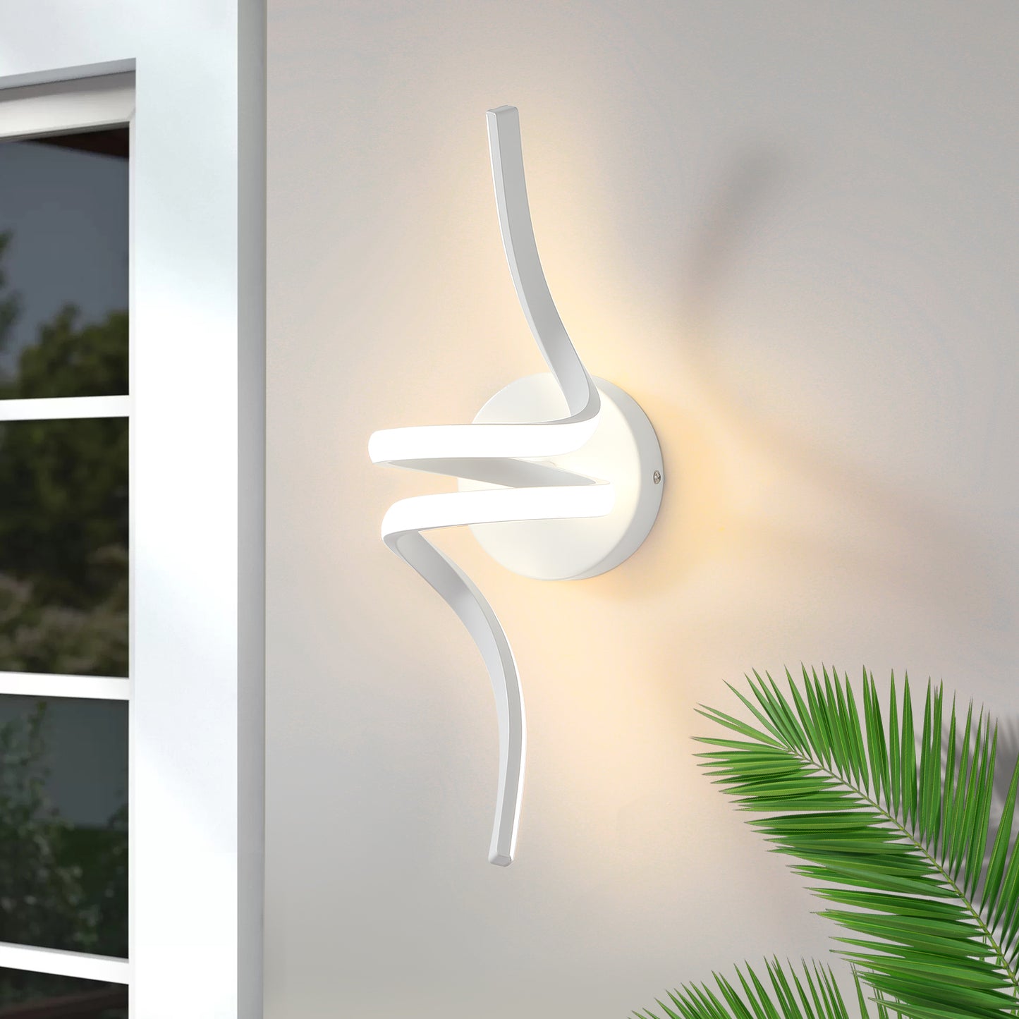 ZMH Wandlampe Innen LED Wandleuchte Modern: Wand Lampe f¨¹r Treppenhaus Flur Wohnzimmer Schlafzimmer Balkon Wei? Design Aluminium Wandbeleuchtung - 7W Warmwei? 3000K