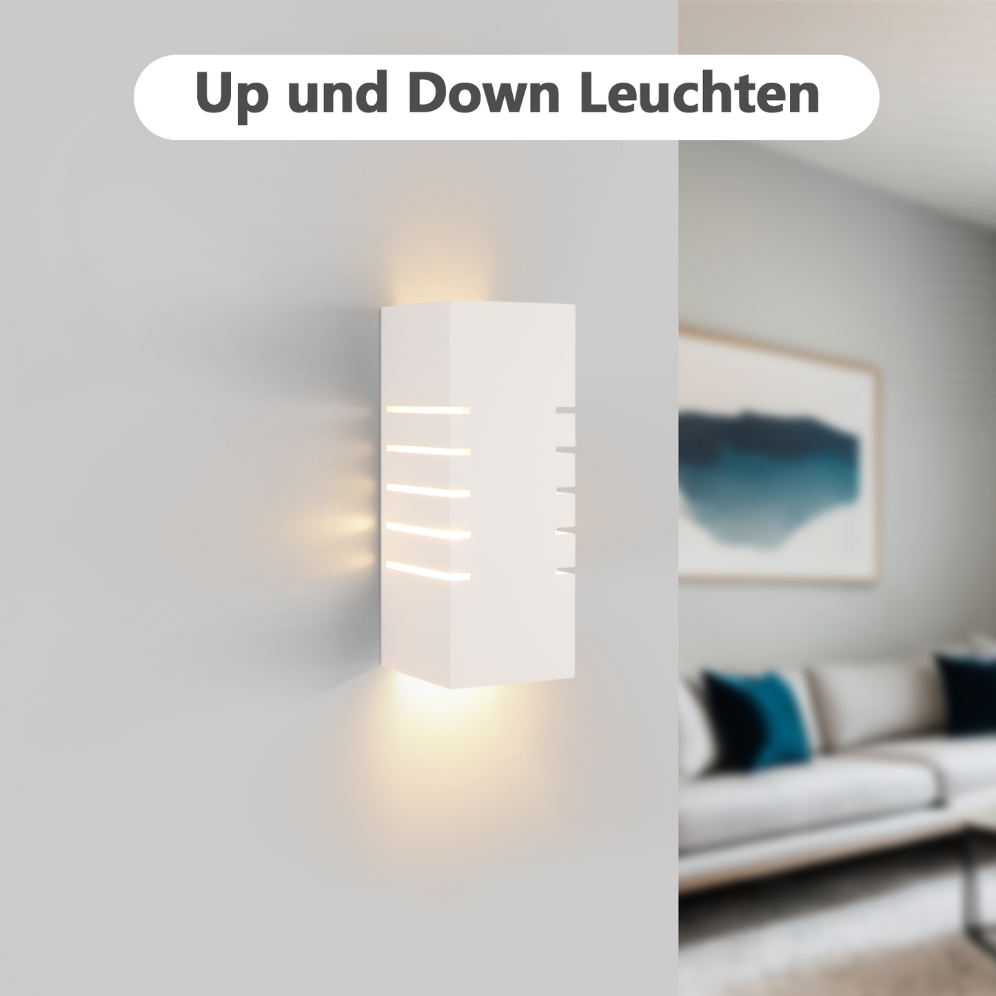 ZMH Wandleuchte Innen Wandlampe Up Down - Modern Design Flur Wandlampen E14 Treppenhaus Beleuchtung Wei? Gipsleuchte Wandbeleuchtung f¨¹r Schlafzimmer Kinderzimmer - Ohne Leuchtmittel