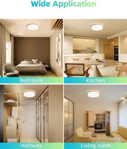 ZMH LED Deckenleuchte Rund 18/24W Badlampe-IP54 Wasserfest Modern f¨¹r Badezimmer Flur, Augenschutz,Flimmfrei, LED fest integriert, 2700K, Nicht Dimmbar
