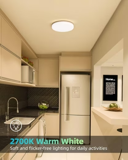 ZMH LED Deckenleuchte Rund 18/24W Badlampe-IP54 Wasserfest Modern f¨¹r Badezimmer Flur, Augenschutz,Flimmfrei, LED fest integriert, 2700K, Nicht Dimmbar