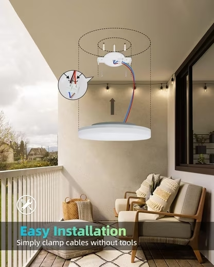 ZMH LED Deckenleuchte Rund 18/24W Badlampe-IP54 Wasserfest Modern f¨¹r Badezimmer Flur, Augenschutz,Flimmfrei, LED fest integriert, 2700K, Nicht Dimmbar