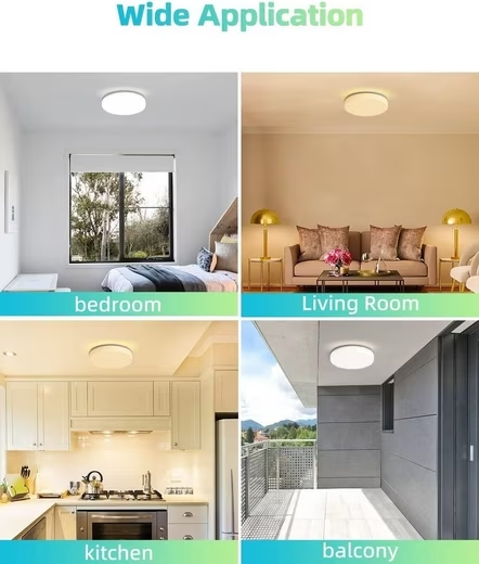 ZMH LED Panel Deckenlampe Rund Badezimmer Decke 24W Badlampe 27*4.8CM, IP54 Wasserdicht, LED fest integriert, Warmwei? Neutralwei? Kaltwei?, Dimmbar mit Fernbedienung, Schlafzimmer Flur K¨¹che Wohnzimmer