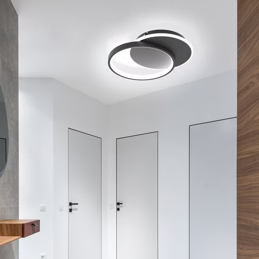 ZMH LED Deckenleuchte Dimmbar Fernbedienung Schwarz Deckenlampe 35W Modern Flach Rund 41CM, LED fest integriert, Warmwei?, Neutralwei?, Kaltwei?, Wohnzimmer Schlafzimmer K¨¹che Schlafzimmer Flur Esszimmer