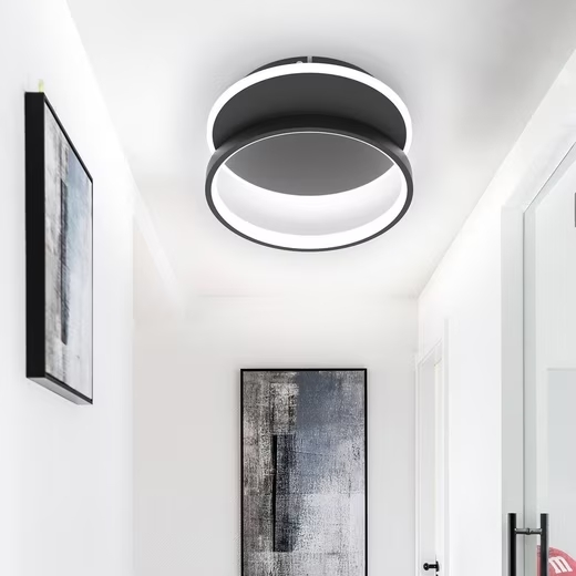 ZMH LED Deckenleuchte Dimmbar Fernbedienung Schwarz Deckenlampe 35W Modern Flach Rund 41CM, LED fest integriert, Warmwei?, Neutralwei?, Kaltwei?, Wohnzimmer Schlafzimmer K¨¹che Schlafzimmer Flur Esszimmer