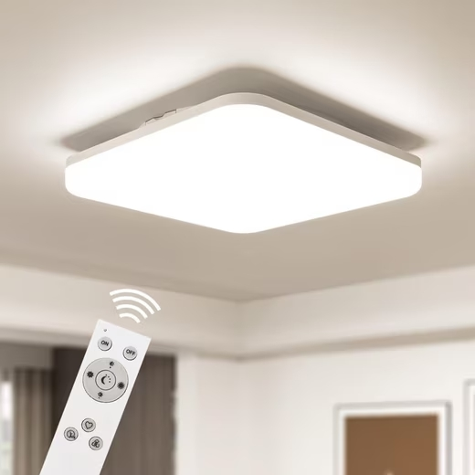 ZMH LED Panel Deckenleuchte Quadrat Wei? 24W Deckelampe Badlampe 27.5*4.8CM, IP54 Wasserfest, LED fest integriert, Warmwei? Neutralwei? Kaltwei?, Badezimmer Flur Schlafzimmer Wohnzimmer