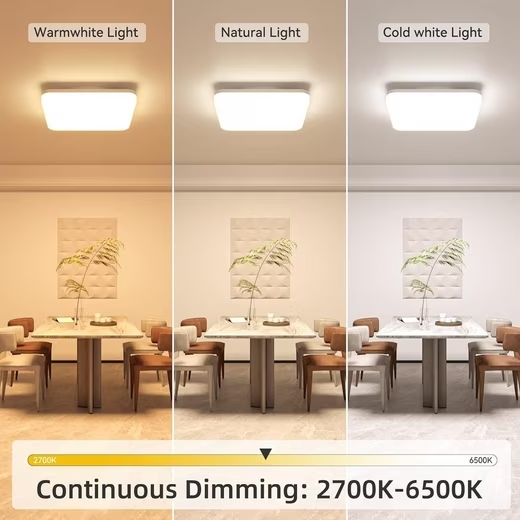ZMH LED Panel Deckenleuchte Quadrat Wei? 24W Deckelampe Badlampe 27.5*4.8CM, IP54 Wasserfest, LED fest integriert, Warmwei? Neutralwei? Kaltwei?, Badezimmer Flur Schlafzimmer Wohnzimmer