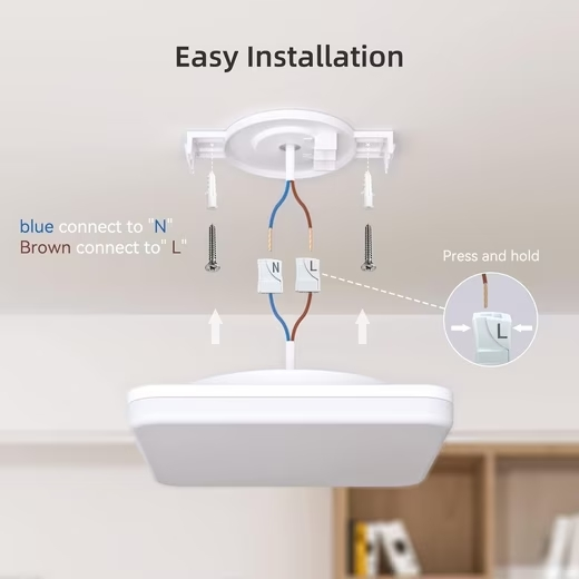 ZMH LED Panel Deckenleuchte Quadrat Wei? 24W Deckelampe Badlampe 27.5*4.8CM, IP54 Wasserfest, LED fest integriert, Warmwei? Neutralwei? Kaltwei?, Badezimmer Flur Schlafzimmer Wohnzimmer