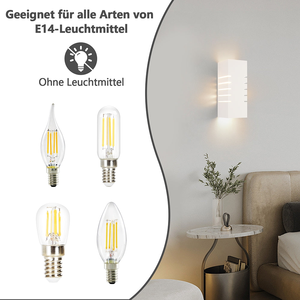 ZMH Wandleuchte Innen Wandlampe Up Down - Modern Design Flur Wandlampen E14 Treppenhaus Beleuchtung Wei? Gipsleuchte Wandbeleuchtung f¨¹r Schlafzimmer Kinderzimmer - Ohne Leuchtmittel