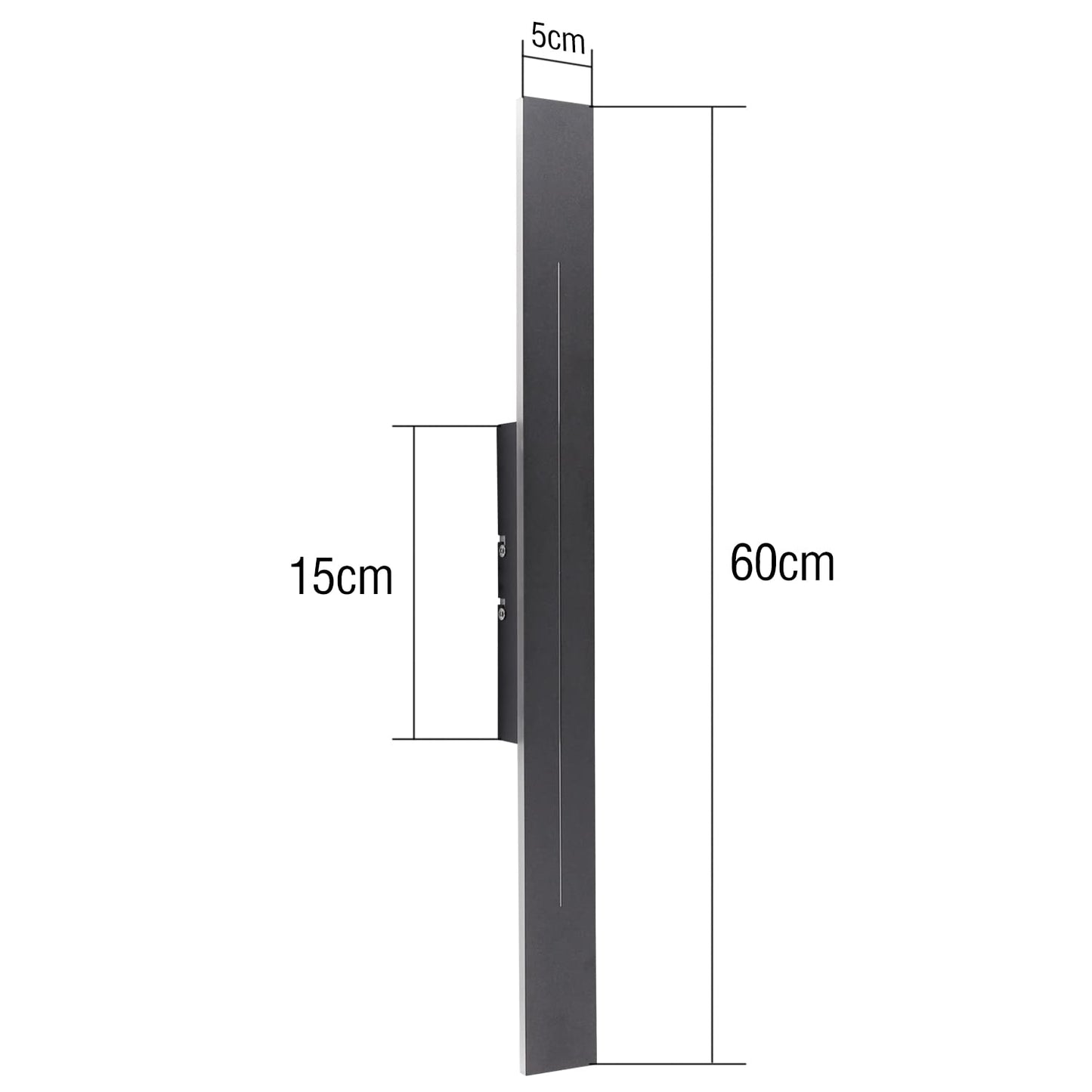 ZMH Wandlampe LED Wandleuchte Innen - Flurlampe Modern 60CM Wohnzimmerlampe 20W Flur Schlafzimmerlampe Schwarz Warmwei? Bettlampe Schlafzimmer Wandbeleuchtung f¨¹r Treppenhaus Wohnzimmer Kinderzimmer