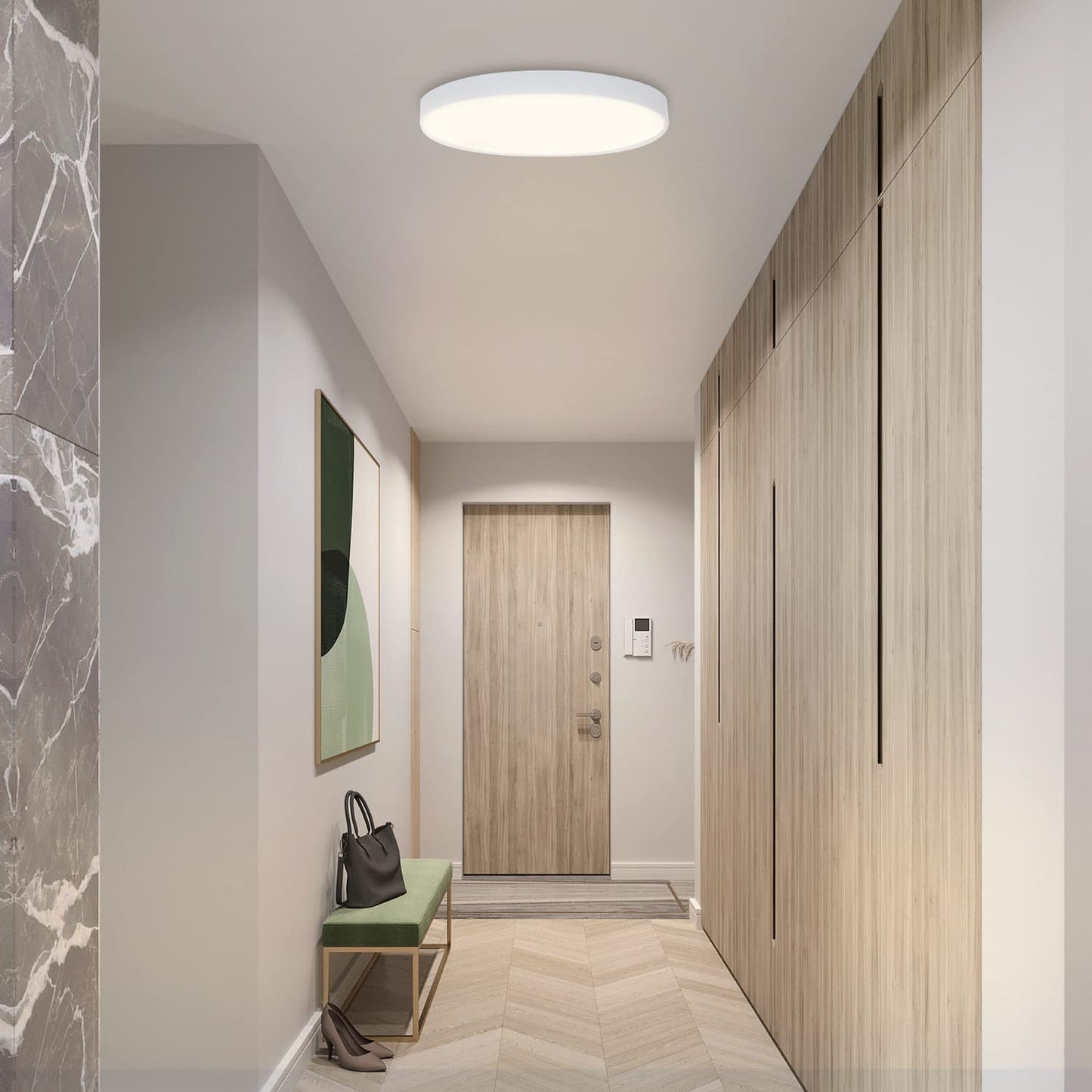 ZMH LED Deckenleuchte Flach Deckenlampe - Badezimmerlampe IP44 Wasserdicht K¨¹chenlampe Rund ?28cm Modern 17W Wei? Flurlampe f¨¹r K¨¹che Wohnzimmer Bad Schlafzimmer Flur Balkon B¨¹ro Eingang Keller