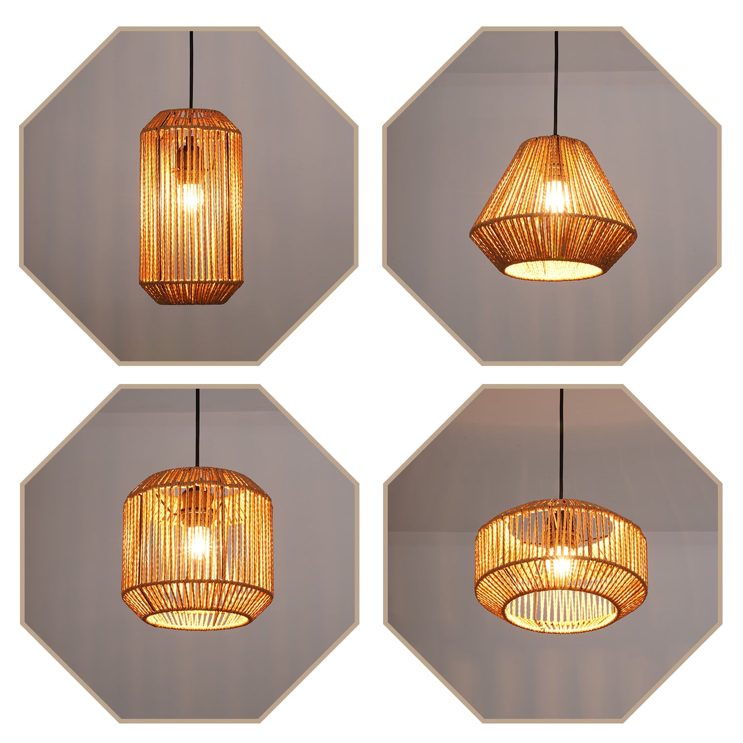 Pendelleuchte Esstisch H?ngelampe Vintage - Pendellampe Esszimmer 1 Flammig Esstischlampe Hanfseil Laterne Design E27 H?ngeleuchte f¨¹r Schlafzimmer Wohnzimmer Flur(Ohne Leuchtmittel)