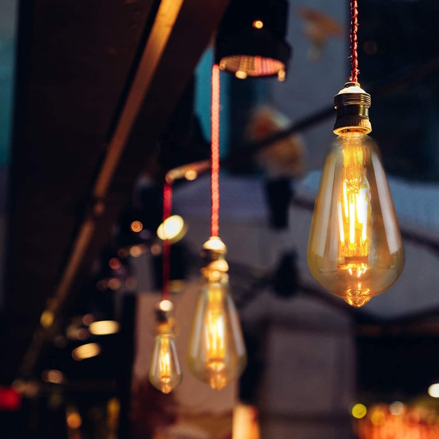ZMH 6x LED Vintage Edison Gl¨¹hbirne E27 4W Retro Gl¨¹hlampe ST64 Leuchtmittel LED Filament Dekorative Lampen 2700K Warmwei? Licht Antike Beleuchtung f¨¹r Haus Caf¨¦ Bar Restaurant ZMH-Lichtstein