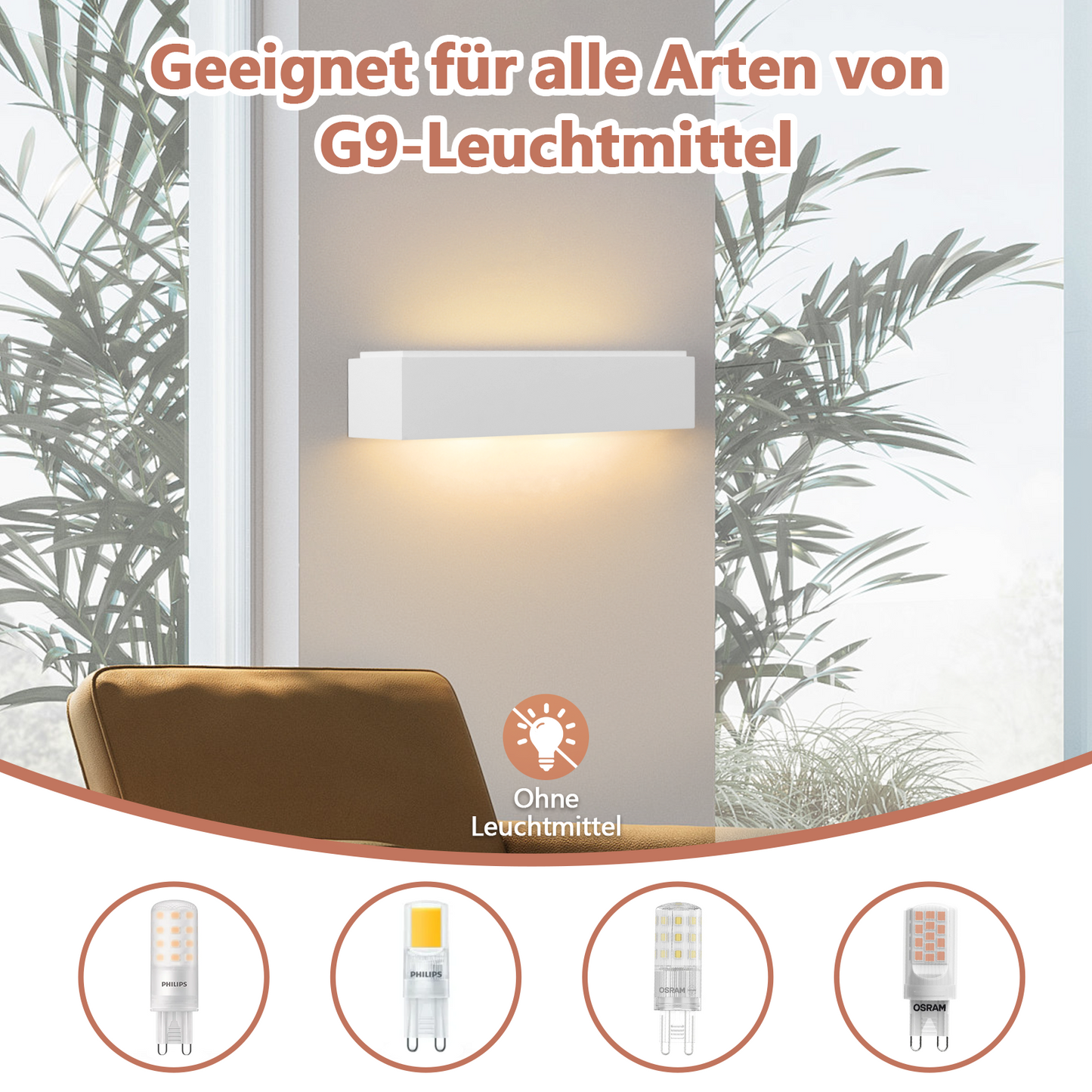 ZMH Wandleuchte Innen Wandlampe Flur - Up and Down Wandleuchten Modern Design G9 Flurlampe Wei? Gipsleuchte Wand Treppenhaus Lampe f¨¹r Wohnzimmer K¨¹che 35.5CM - Ohne Leuchtmittel