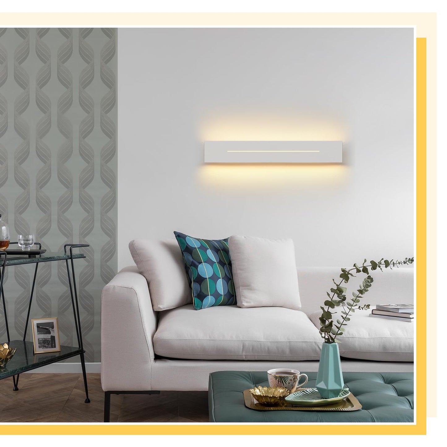 ZMH Wandleuchte Innen Wandlampe LED- 30CM Modern Flurlampe Wohnzimmerlampe Warmwei? Schlafzimmer Treppenhauslampe Wei? 8W Wandbeleuchtung f¨¹r Flur Treppenhaus Wohnzimmer Schlafzimmer