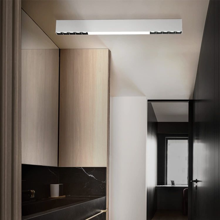 ZMH Deckenlampe LED Deckenleuchte Schlafzimmer - 30W B¨¹rolampe Decke 53CM Lang Wohnzimmerlampe Dimmbar mit Fernbedienung Schlafzimmerlampe Modern B¨¹ro Deckenbeleuchtung f¨¹r Wohnzimmer Flur