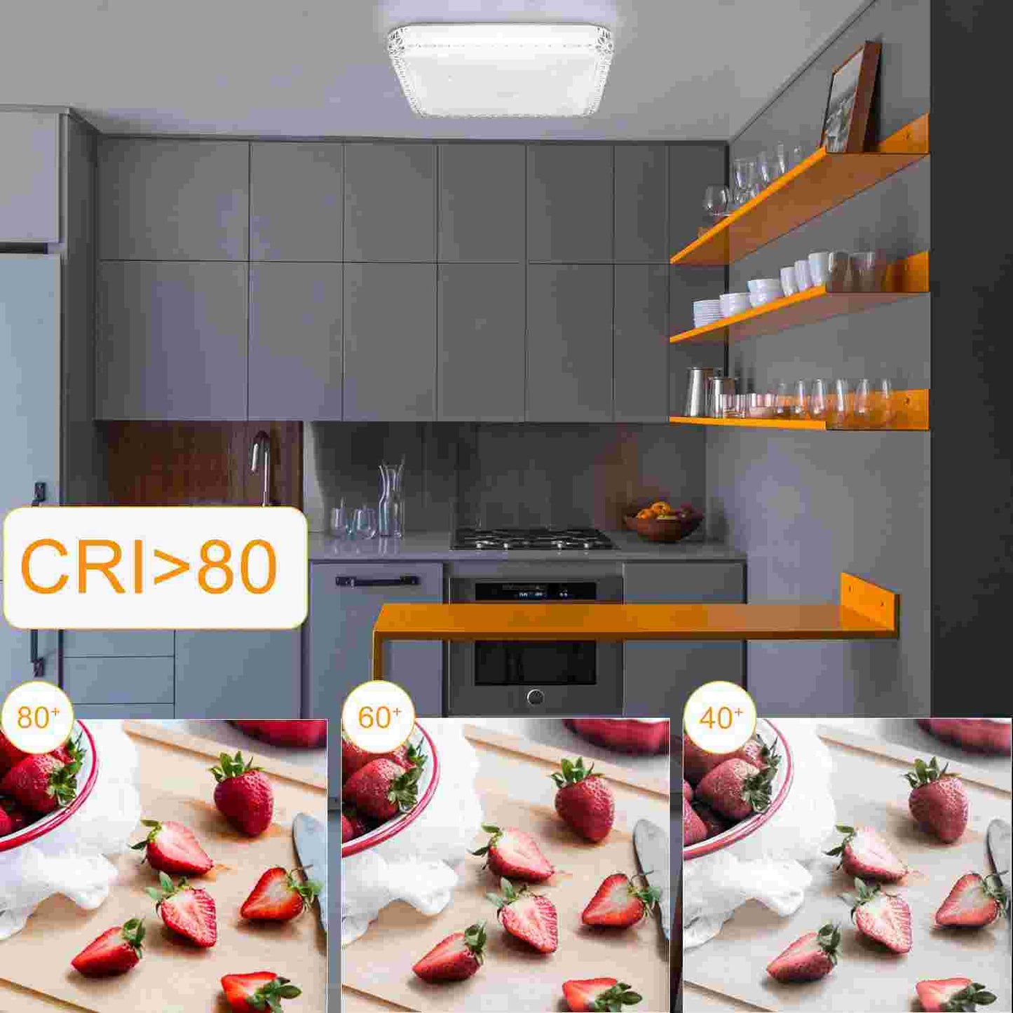 ZMH Deckenlampe LED Deckenleuchte Schlafzimmer - Schlafzimmerlampe Dimmbar mit Fernbedienung 30CM Deckenbeleuchtung Kristall 32W K¨¹chenlampe Modern Flurlampe Quadratisch f¨¹r Wohnzimmer K¨¹che Flur