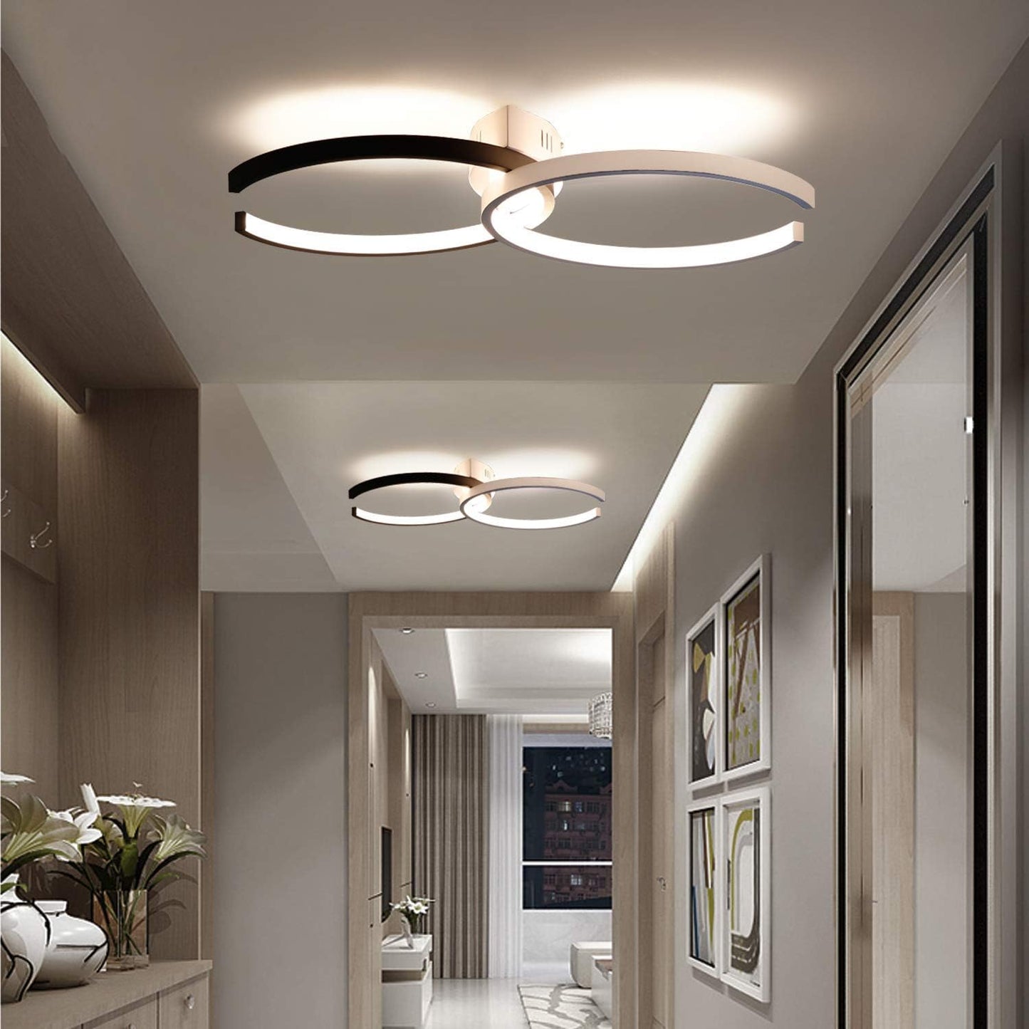 ZMH LED Deckenleuchte Wohnzimmer Deckenlampe Modern Schlafzimmer 54cm 37W Dimmbar mit Fernbedienung Wohnzimmerlampe aus Metall Design Schlafzimmerlampe f¨¹r Esszimmer Arbeitszimmer