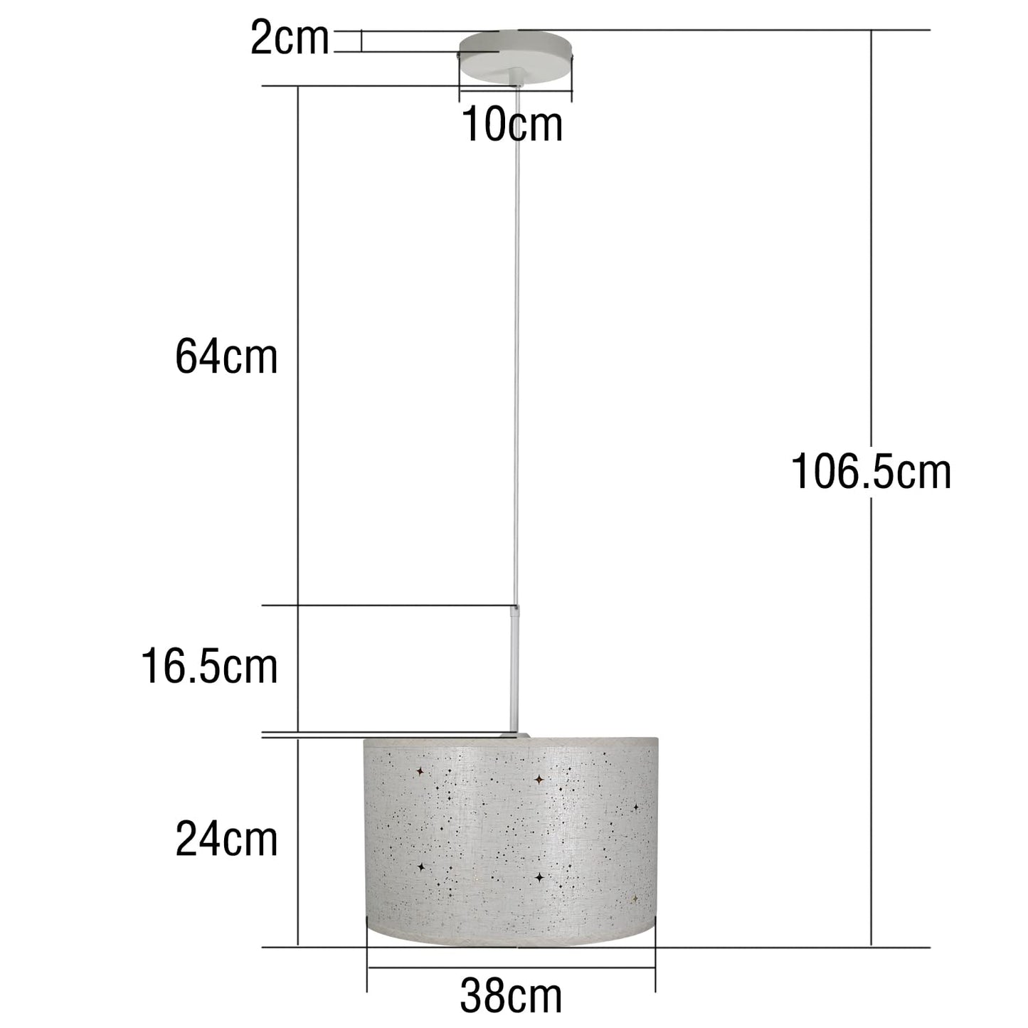 ZMH Pendelleuchte Esstisch H?ngeleuchte Esszimmer - ?38CM Modern H?ngelampe mit Lampenschirm aus Stoff E27 Fassung Pendellampe im Sternenhimmel Design f¨¹r Schlafzimmer Wohnzimmer - ohne Leuchtmittel