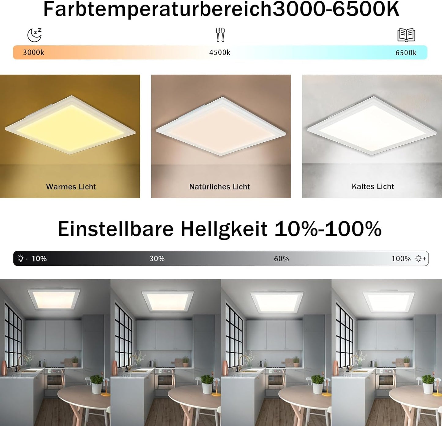 ZMH LED Deckenleuchte RGB Farbwechsel - Deckenlmape Dimmbar 24W Wei? mit Fernbedienung Eckig Deckenbeleuchtung Hintergrundbeleuchtung ?45CM f¨¹r Wohnzimmer Schlafzimmer K¨¹che Kinderzimmer