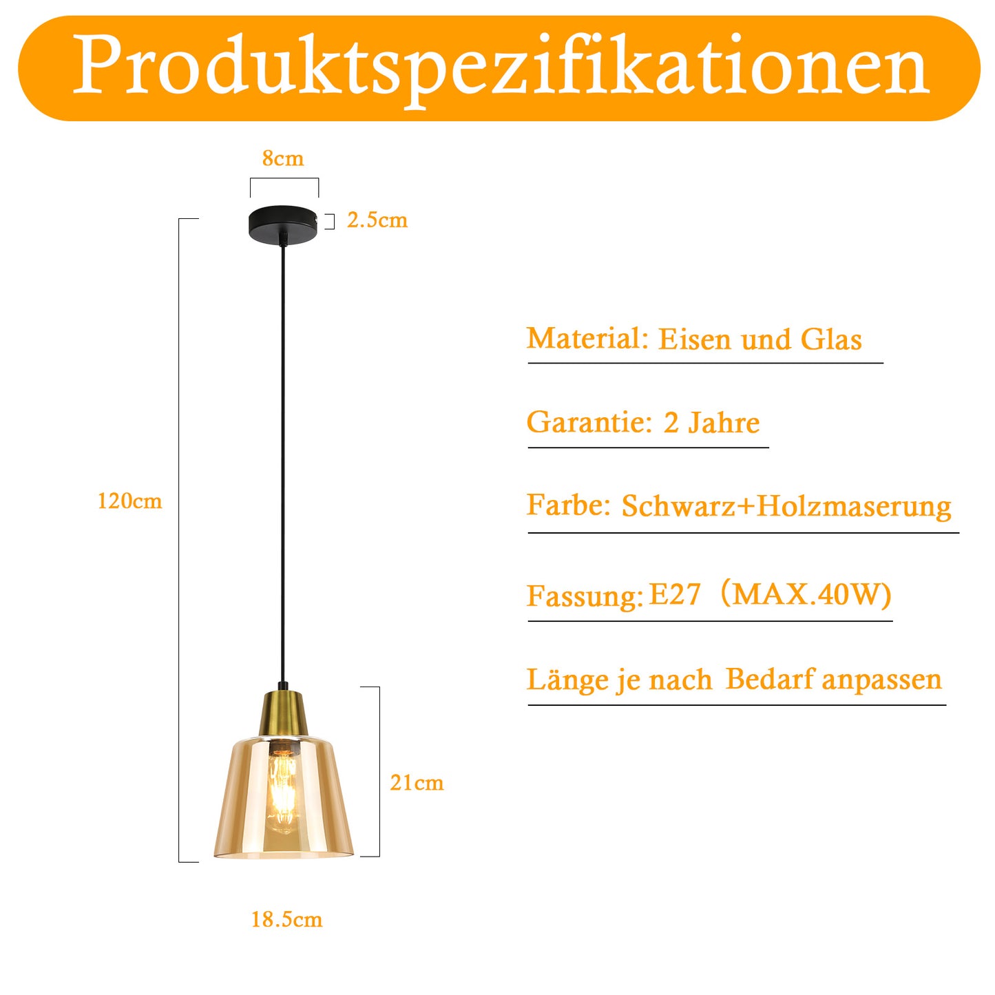 Pendelleuchte Esstisch H?ngelampe Wohnzimmer - Esstischlampe Glas E27 H?ngeleuchte Schlafzimmer 1 Flammig Pendellampe Vintage Retro Esszimmerlampe Transparent f¨¹r K¨¹che Hotel(ohne Leuchtmittel)