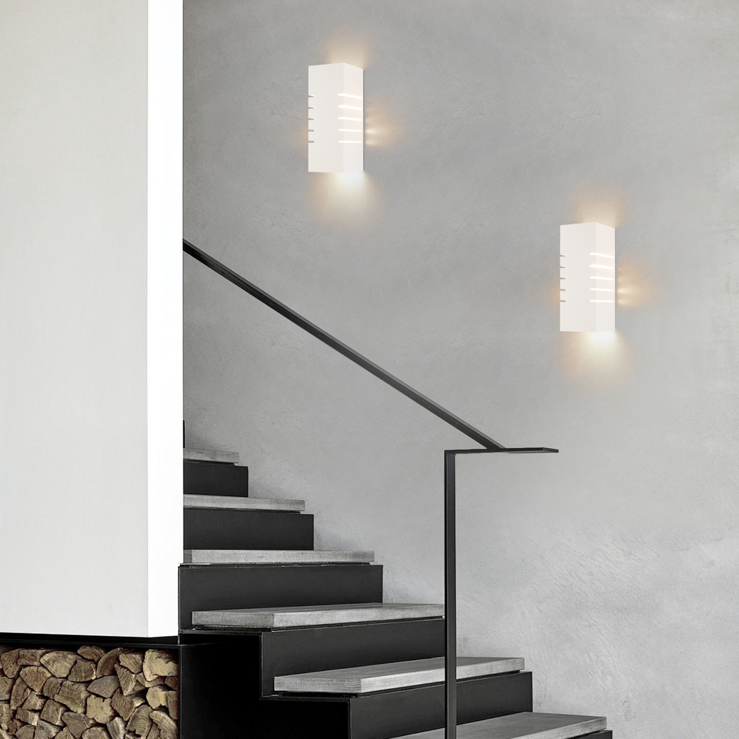 ZMH Wandleuchte Innen Wandlampe Up Down - Modern Design Flur Wandlampen E14 Treppenhaus Beleuchtung Wei? Gipsleuchte Wandbeleuchtung f¨¹r Schlafzimmer Kinderzimmer - Ohne Leuchtmittel