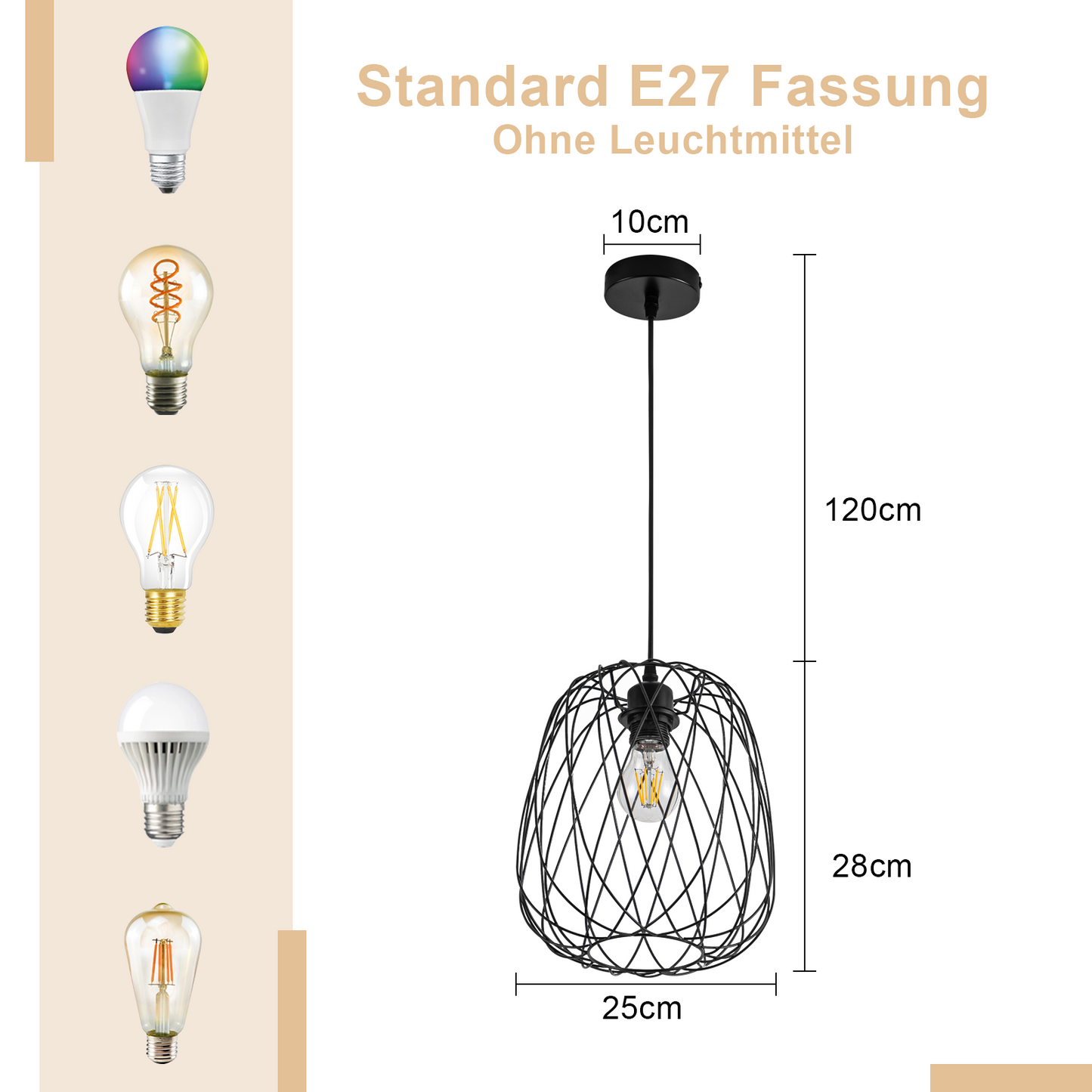 Pendelleuchte Esstisch H?ngeleuchte Vintage - Pendellampe E27 Decken H?ngelampe Schwarz Metall Rund H?ngend wohnzimmerlampe K¨¹che Schlafzimmer Ohne Leuchtmittel