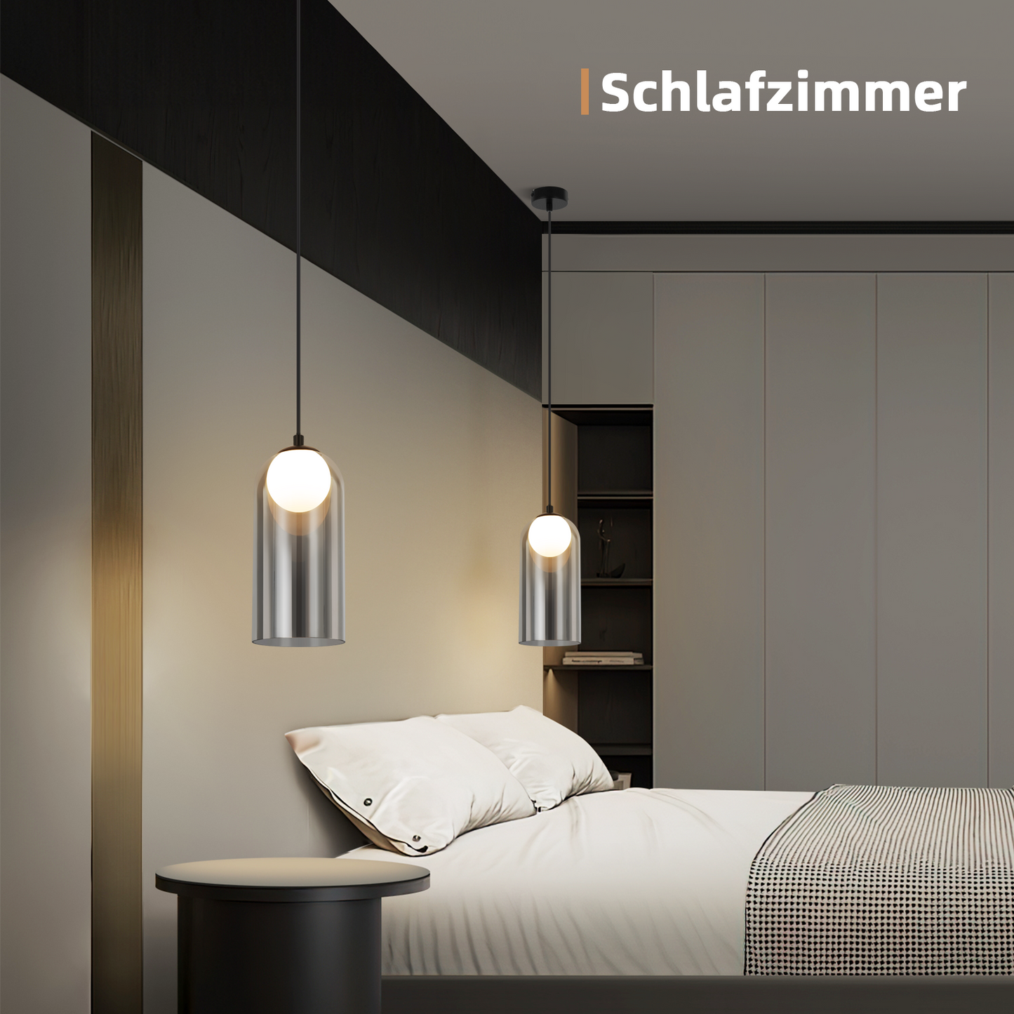 H?ngelampe Esstisch Pendelleuchte Schwarz- 1 Flammig Nachtisch H?ngeleuchte Glas Vintage Esstischlampe H?ngend G9 Pendellampe H?henverstellbar f¨¹r Wohnzimmer Schlafzimmer (ohne Leuchtmittel)