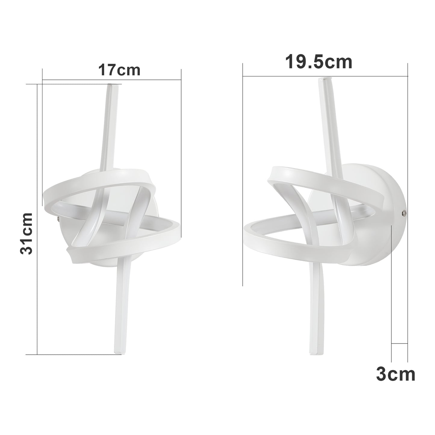ZMH Wandlampe Led Wandleuchte Innen: Wand Lampe f¨¹r Treppenhaus Flur Wohnzimmer Schlafzimmer Badezimmer 7W Modern Design Wei? Wandleuchten Warmwei? 3000K