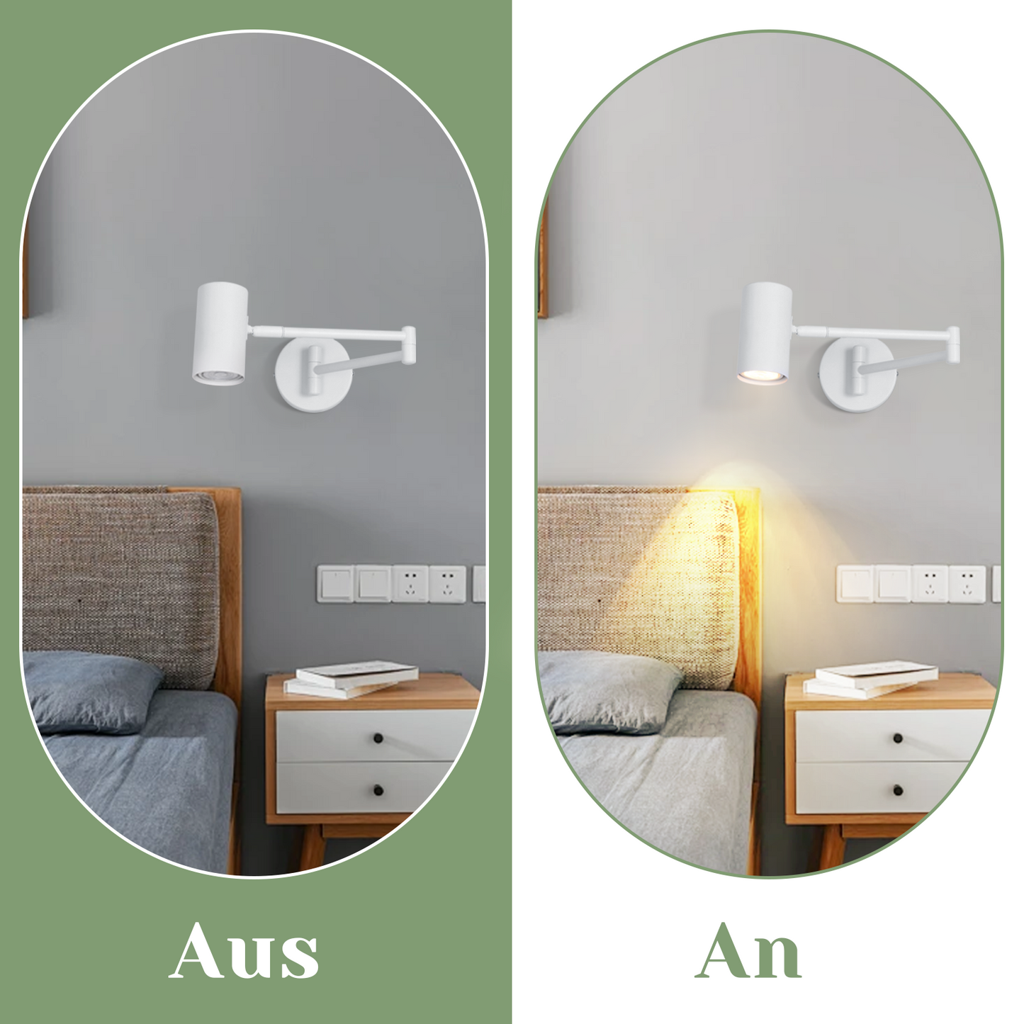 ZMH Wandleuchte Innen Wandlampe GU10 - Schlafzimmerlampe Wandstrahler Wandleuchten Modern Wei? Langer Arm Schwenkbar Metall Wandbeleuchtung f¨¹r Wohnzimmer Flur - Ohne Leuchtmittel