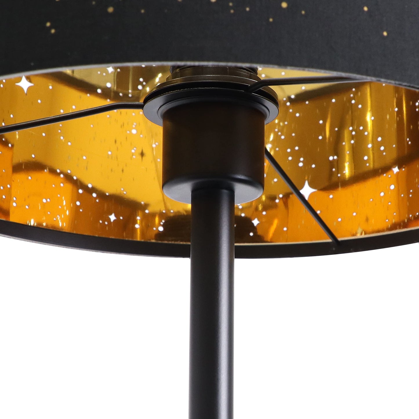 ZMH Stehlampe Wohnzimmer Modern Stehleuchte - Standleuchte aus Stoffschirm im Graugold Stern Design 144cm Standlampe mit E27 Fu?schalter und Stecker f¨¹r Schlafzimmer Kinderzimmer Arbaitzimmer Flur