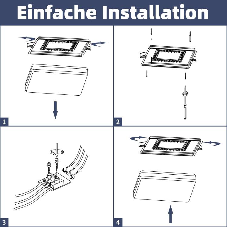 ZMH Deckenlampe LED Deckenleuchte Wohnzimmer - 40cm Wohnzimmerlampe Dimmbar mit Fernbedienung 44W Schlafzimmerlampe Schwarz Gold Schlafzimmer Deckenbeleuchtung Modern Quadratisch f¨¹r K¨¹che Flur