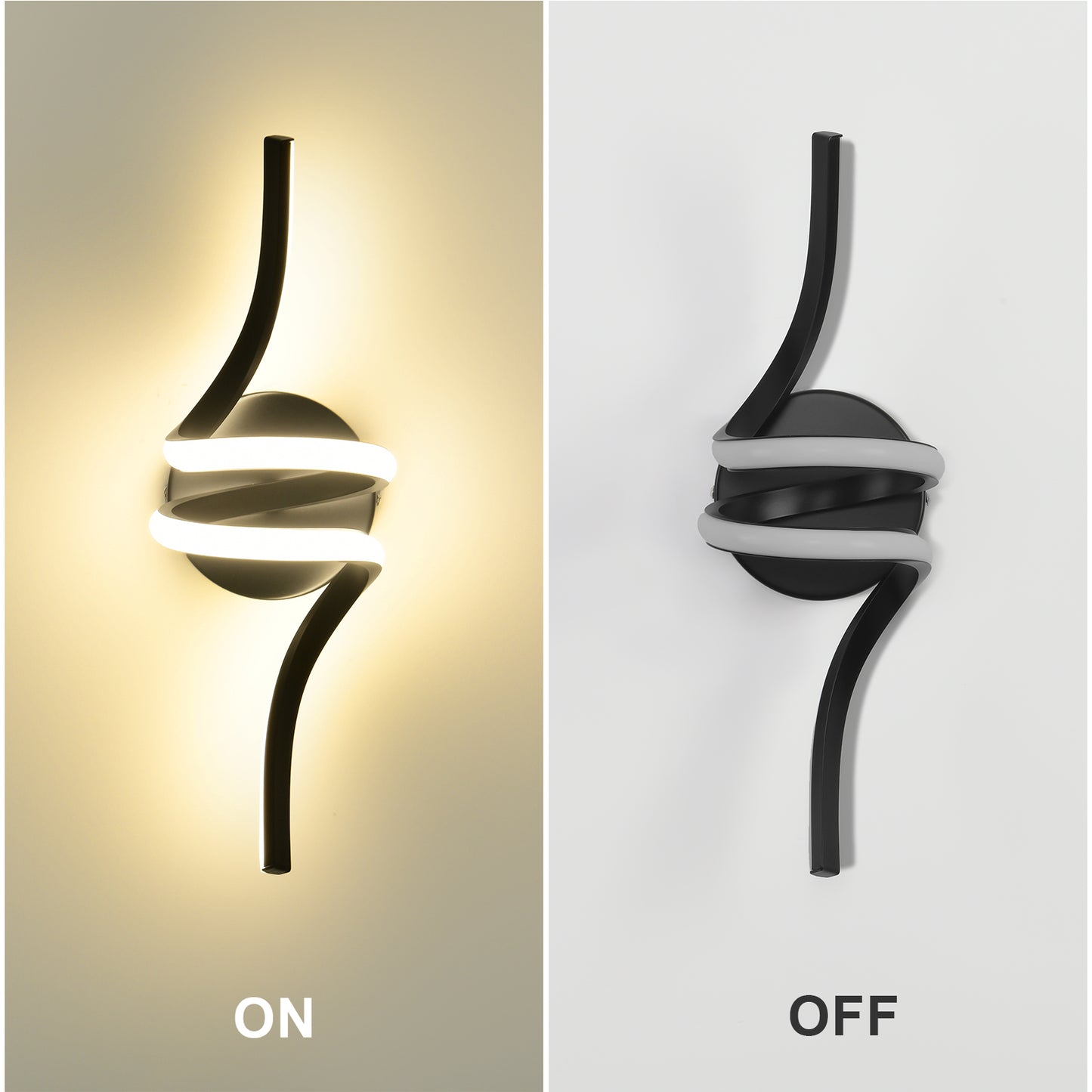 ZMH Wandlampe Innen LED Wandleuchte Schwarz: Wand Lampe f¨¹r Treppenhaus Flur Wohnzimmer Schlafzimmer Balkon Modern Design Aluminium Wandbeleuchtung - 7W Warmwei? 3000K