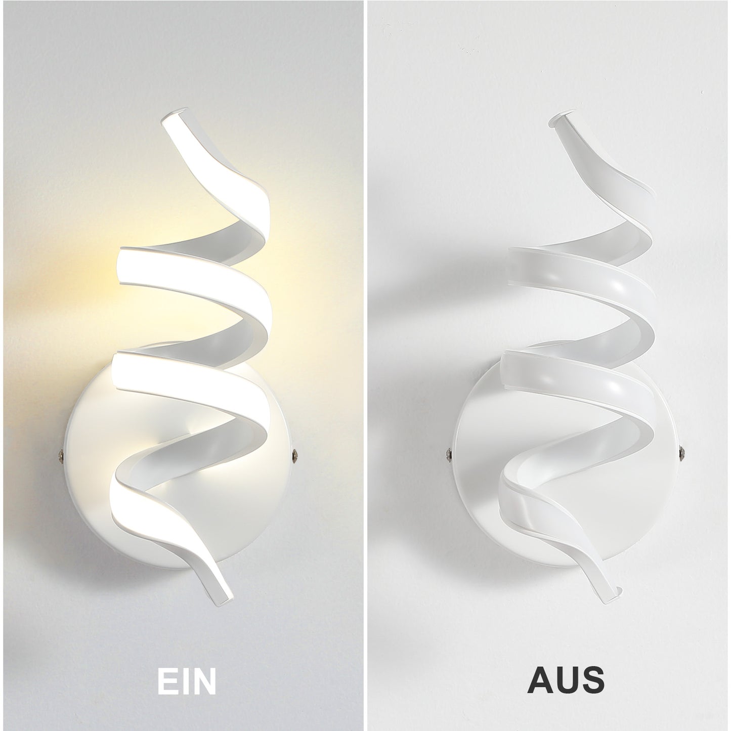 ZMH Wandleuchte Innen LED Wandlampe: Treppenhaus Wohnzimmer Schlafzimmer Flur Modern Design Wand Lampe 7W Wei? Wandleuchten Badezimmer Warmwei? 3000K
