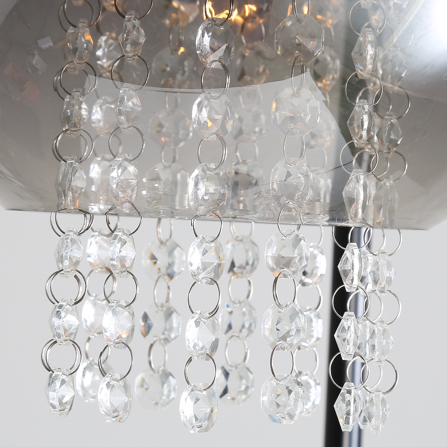 ZMH Stehlampe Wohnzimmer Stehleuchte Schlafzimmer - E27 Standleuchte Rauchgrau Gro? Standlampe Modern mit Fu?schalter Design Glaskugel Glas Kristall f¨¹r B¨¹ro Sofa Kinderzimmer Hotel(Ohne Leuchtmittel)