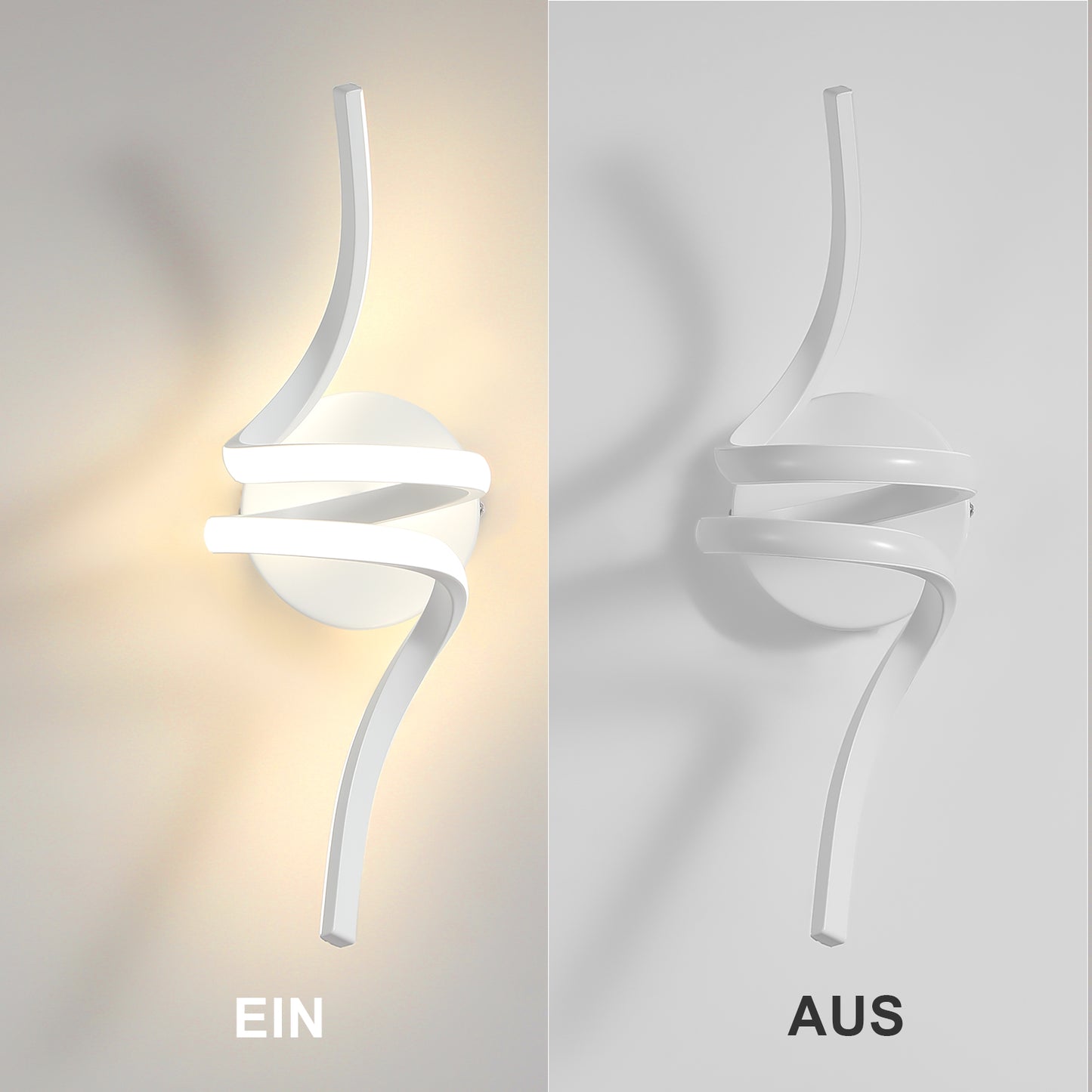 ZMH Wandlampe Innen LED Wandleuchte Modern: Wand Lampe f¨¹r Treppenhaus Flur Wohnzimmer Schlafzimmer Balkon Wei? Design Aluminium Wandbeleuchtung - 7W Warmwei? 3000K