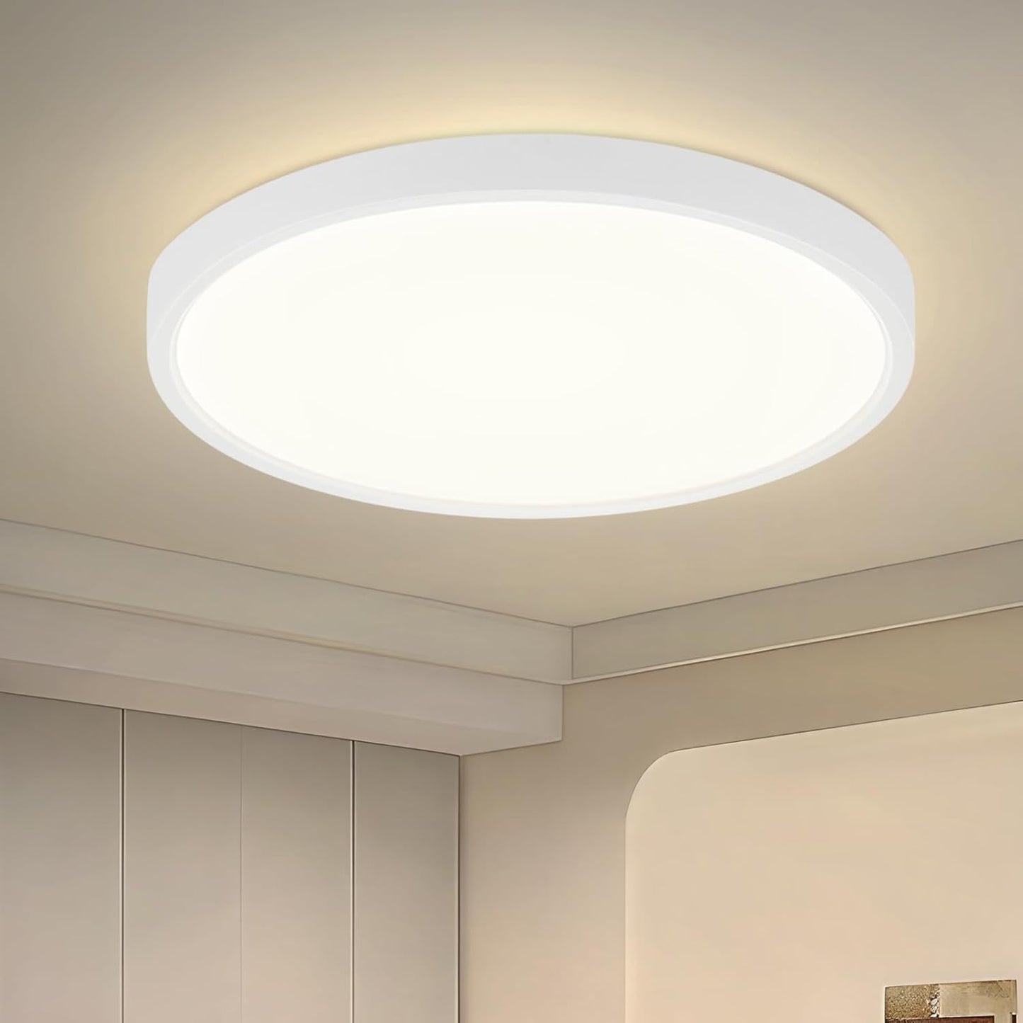 ZMH Deckenlampe LED Deckenleuchte Schlafzimmer - Schlafzimmerlampe Flach K¨¹chenlampe ?22cm Badlampe Rund 15W Badezimmer Deckenbeleuchtung Badezimmerlampe 4000K Flurlampe IP44 f¨¹r K¨¹che Flur Bad