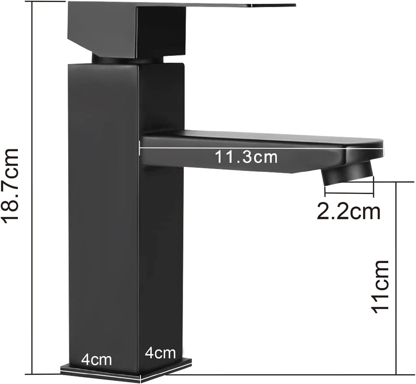 Wasserhahn Bad Waschtischarmatur Waschbecken: Armatur Schwarz Warm- und Kaltwasserhahn Badezimmer Mischbatterie Hochdruck Waschtischwasserhahn Einhebelmischer Badarmatur f¨¹r Garten K¨¹che