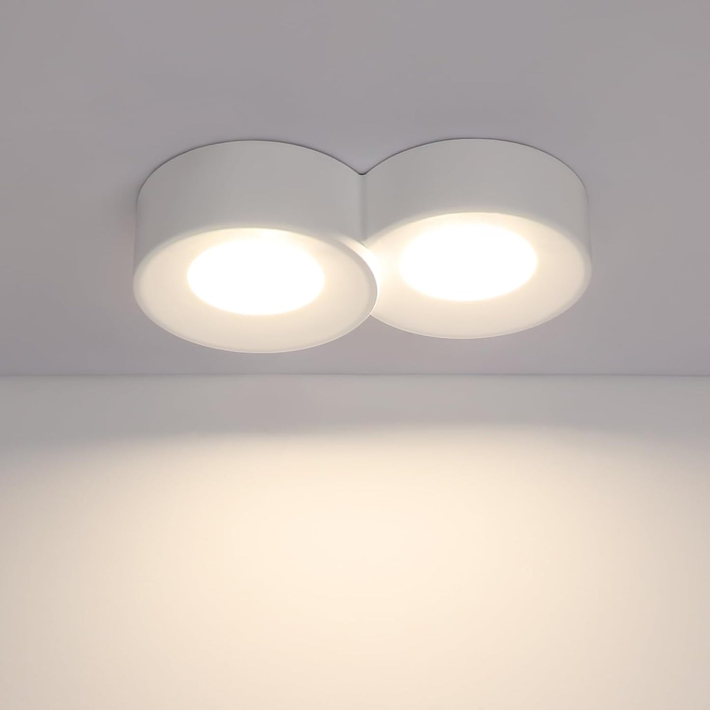 Aufbaustrahler weiß Aufbauspot rund: Spots Deckenleuchte Flur Aufbauleuchte GX53 Deckenspots 2 flammig Modern Deckenlampe Aufbau max.10W Aufbauleuchte für Wohnzimmer Esszimmer - Ohne Leuchtmittel