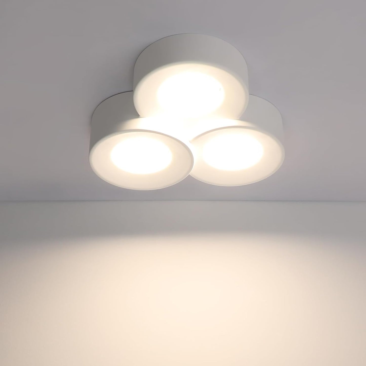 Deckenleuchte Aufputz Aufbauspot wei?: Aufbaustrahler rund Deckenlampe Flur Modern Deckenspots 3 flammig GX53 Max.10W Deckenstrahler Aufbauleuchte f¨¹r K¨¹che Esszimmer - Ohne Leuchtmittel