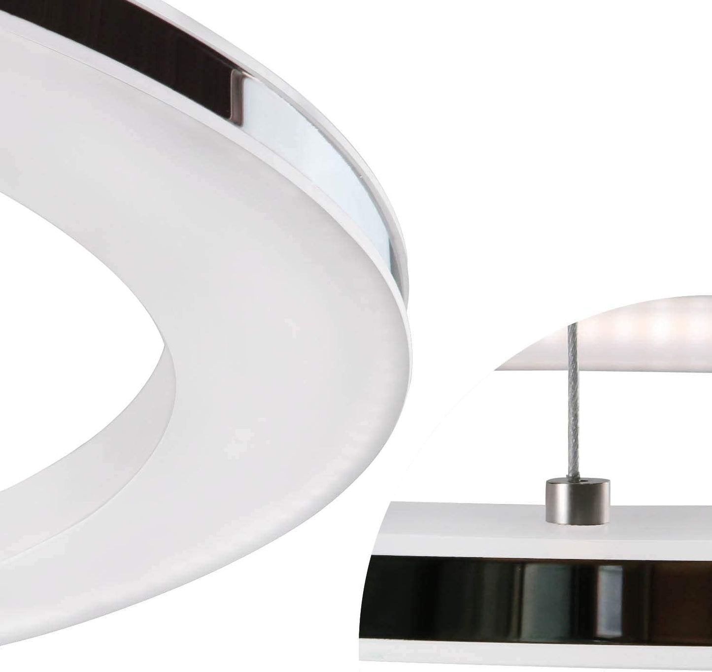 ZMH Moderne LED Pendelleuchte esstisch 60 W Led 3-Ring led dimmbar Fernbedienung H?ngeleuchte Wohnzimmer Deckenleuchte Schlafzimmer H?henverstehbar H?ngelampe Kronleuchte